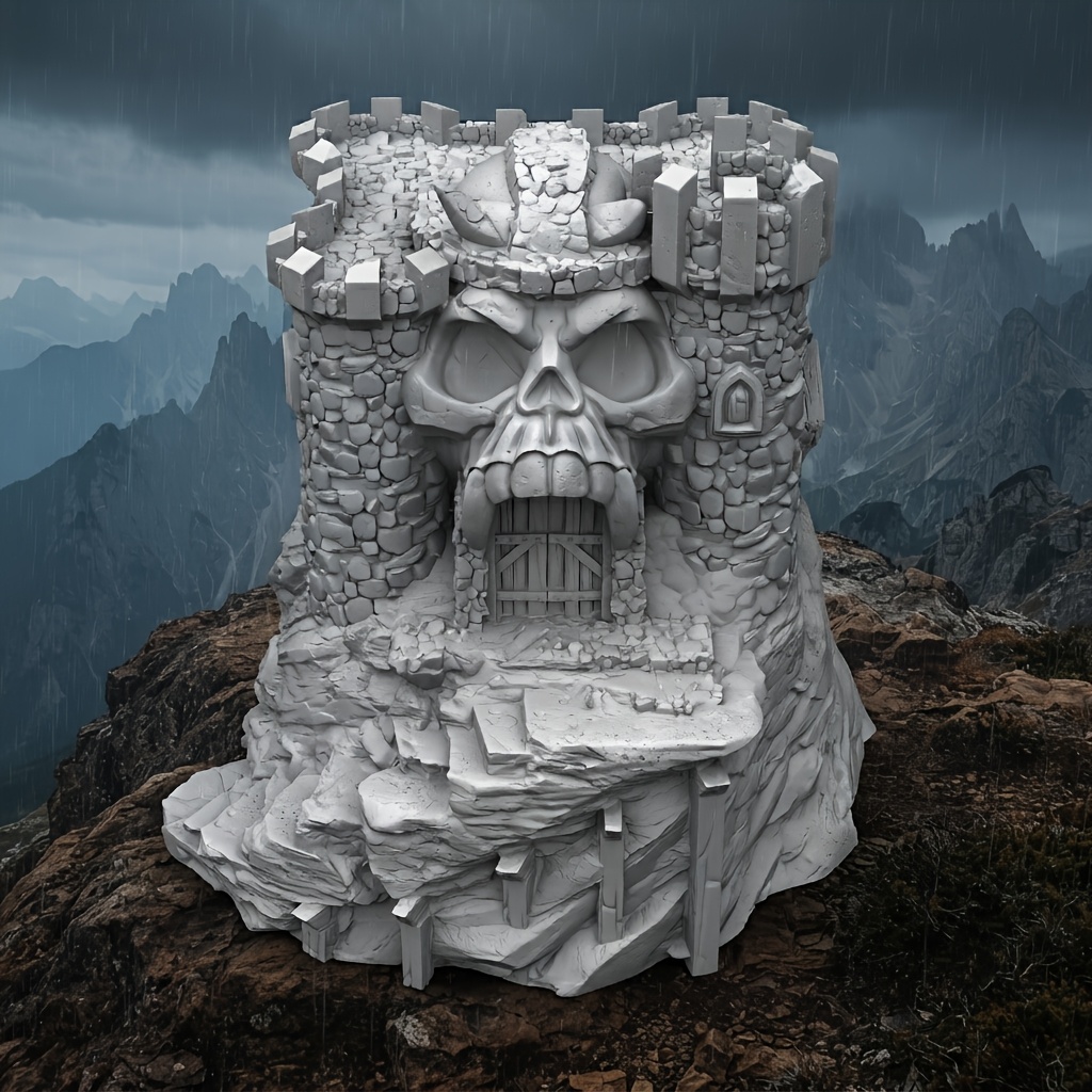 5pcs Modular Skull Castle Sets for Tabletop Games